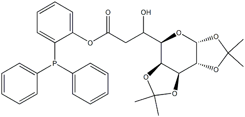 2-(1,2:3,4-Di-O-isopropyliden-alpha-D-galacto pyranos-6-yl)-acetic acid 2-diphenyl- phosphanyl-phenyl ester 结构式