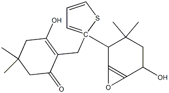 3-Hydroxy-2-((6-hydroxy-4,4-dimethyl-2-oxocyclohex-1-enyl)-2-thienylmethyl)-5,5-dimethylcyclohex-2-en-1-one 结构式