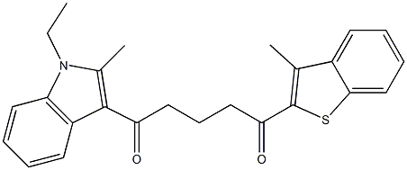 1-(1-ETHYL-2-METHYL-1H-INDOL-3-YL)-5-(3-METHYL-BENZO[B]THIOPHEN-2-YL)-PENTANE-1,5-DIONE 结构式