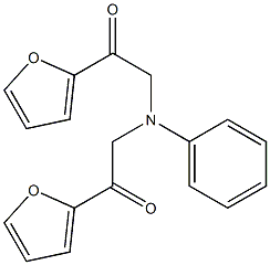 1-FURAN-2-YL-2-[(2-FURAN-2-YL-2-OXO-ETHYL)-PHENYL-AMINO]-ETHANONE 结构式