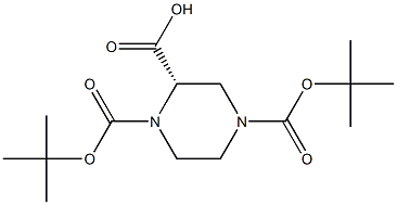 S -1,4-二BOC-2-哌嗪羧酸 结构式