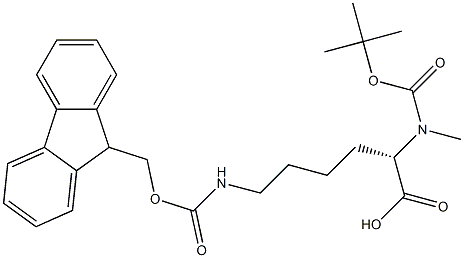 FMOC-N-甲基-N-叔丁氧羰基-赖氨酸 结构式
