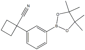 1-(3-(4,4,5,5-四甲基-1,3,2-二氧硼杂硼烷-2-基)苯基)环丁烷-1-甲腈 结构式