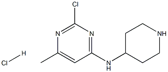 (2-Chloro-6-methyl-pyrimidin-4-yl)-piperidin-4-yl-amine hydrochloride 结构式