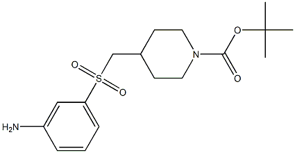 4-(3-Amino-benzenesulfonylmethyl)-piperidine-1-carboxylic acid tert-butyl ester 结构式