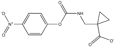 1-(((4-nitrophenoxy)carbonylamino)methyl)cyclopropanecarboxylate 结构式