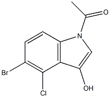 1-(5-broMo-4-chloro-3-hydroxy-1H-indol-1-yl)ethanone 结构式