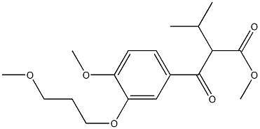 2-[4-甲氧基-3-(3-甲氧基丙氧基)-苯甲酰基]-3-甲基-丁酸甲酯 结构式