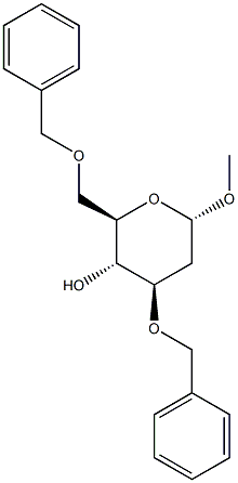 Methyl 3,6-di-O-benzyl-2-deoxy-a-D-glucopyranoside 结构式