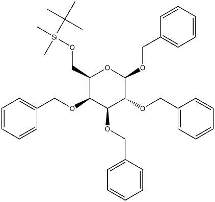 1,2,3,4-Tetra-O-benzyl-6-O-tert-butyldimethylsilyl-b-D-galactopyranose 结构式