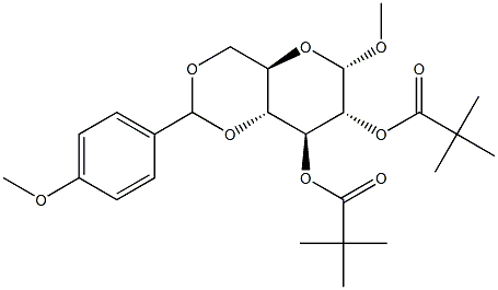 Methyl 4,6-O-(4-methoxybenzylidene)-2,3-di-O-pivaloyl-a-D-glucopyranoside 结构式