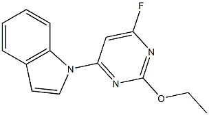 2-乙氧基-4-肼基-6-氟嘧啶 结构式