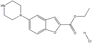 5-哌嗪基苯并呋喃-2-羧酸乙酯盐酸盐 结构式