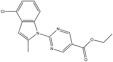 4-氯-2甲巯基-5-乙氧羰基嘧啶 结构式