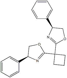 (4S,4'S)-2,2'-环丁亚基双[4,5-二氢-4-苯基噁唑] 结构式