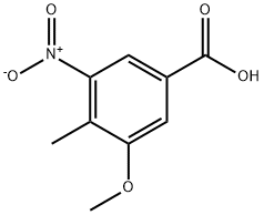 3-甲氧基-4-甲基-5-硝基苯甲酸 结构式