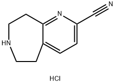 5H,6H,7H,8H,9H-pyrido[2,3-d]azepine-2-carbonitrile dihydrochloride 结构式