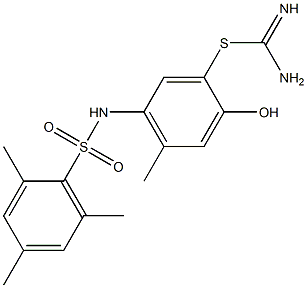 2-hydroxy-5-[(mesitylsulfonyl)amino]-4-methylphenyl imidothiocarbamate 结构式