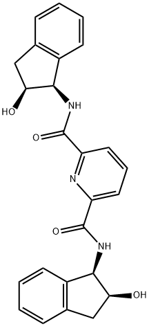 N2,N6-Bis[(1R,2S)-2,3-dihydro-2-hydroxy-1H-inden-1-yl]-2,6-pyridinedicarboxamide 结构式