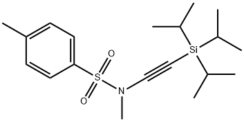 N,4-二甲基-N-[(三异丙基硅基)乙炔基]苯磺酰胺 结构式