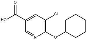 5-氯-6-(环己基氧代)吡啶-3-羧酸 结构式