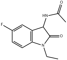 Acetamide,  N-(1-ethyl-5-fluoro-2,3-dihydro-2-oxo-1H-indol-3-yl)- 结构式