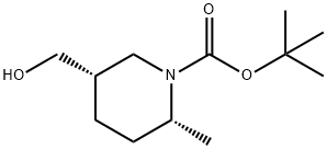 tert-butyl (2R,5S)-5-(hydroxymethyl)-2-methylpiperidine-1-carboxylate 结构式