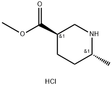 (3R,6R)-6-甲基哌啶-3-羧酸甲酯盐酸盐 结构式