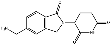 3-[5-(氨甲基)-1-氧代异吲哚啉-2-基]哌啶-2,6-二酮 结构式
