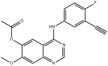 4-((3-ethynyl-4-fluorophenyl)amino)-7-methoxyquinazolin-6-yl acetate 结构式