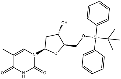 5'-O-叔丁基二苯基甲硅烷胸苷 结构式