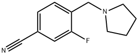 3-fluoro-4-(pyrrolidin-1-ylmethyl)benzonitrile 结构式