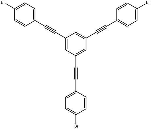 1,3,5-三((4-溴苯基)乙炔基)苯 结构式