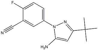 5-(5-amino-3-(tert-butyl)-1H-pyrazol-1-yl)-2-fluorobenzonitrile 结构式
