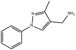 (3-甲基-1-苯基-1H-吡唑-4-基)甲胺 结构式