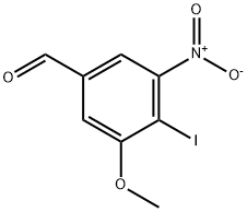 3-甲氧基-4-碘-5-硝基-苯甲醛 结构式