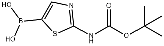[2-[(2-methylpropan-2-yl)oxycarbonylamino]-1,3-thiazol-5-yl]boronic acid 结构式