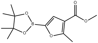 Methyl 5-methyl-4-furancarboxylate-2-boronic acid pinacol ester 结构式