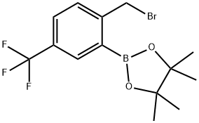 2-(溴甲基)-5-(三氟甲基)苯硼酸频哪醇酯 结构式