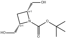 顺-2,4-二羟甲基-1-叔丁氧羰基氮杂环丁烷 结构式