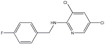 3,5-dichloro-N-[(4-fluorophenyl)methyl]pyridin-2-amine 结构式