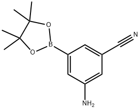 3-氨基-5-(四甲基-1,3,2-二氧杂硼环戊烷-2-基)苯腈 结构式
