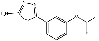 5-[3-(二氟甲氧基)苯基]-1,3,4-噁二唑-2-胺 结构式