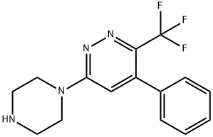 4-phenyl-6-piperazin-1-yl-3-trifluoromethyl-pyridazine 结构式