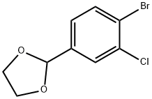 4-溴-2-氯苯甲醛缩乙二醇 结构式