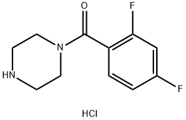 (2,4-二氟苯基)(哌嗪-1-基)甲酮盐酸盐 结构式