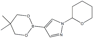 4-(5,5-二甲基-1,3,2-二氧硼杂环己烷-2-基)-1-(四氢-2H-吡喃-2-基)-1H-吡唑 结构式