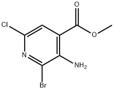 3-氨基-2-溴-6-氯异烟酸甲酯 结构式