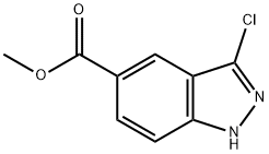 3-氯-1H-吲唑-5-羧酸甲酯 结构式