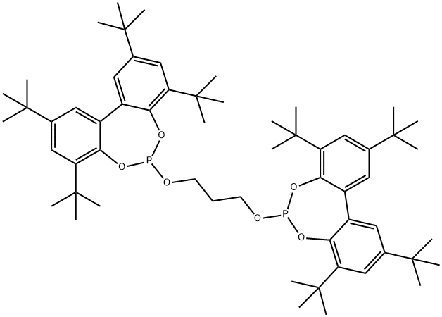 1,3-bis((2,4,8,10-tetra-tert-butyldibenzo[d,f][1,3,2]dioxaphosphepin-6-yl)oxy)propane 结构式